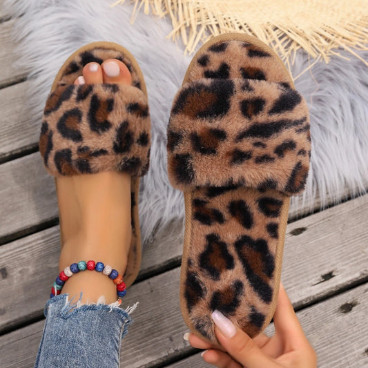 Leopard Print Casual Slippers