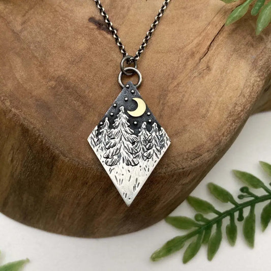 Vintage Argyle Woods Moon Necklace