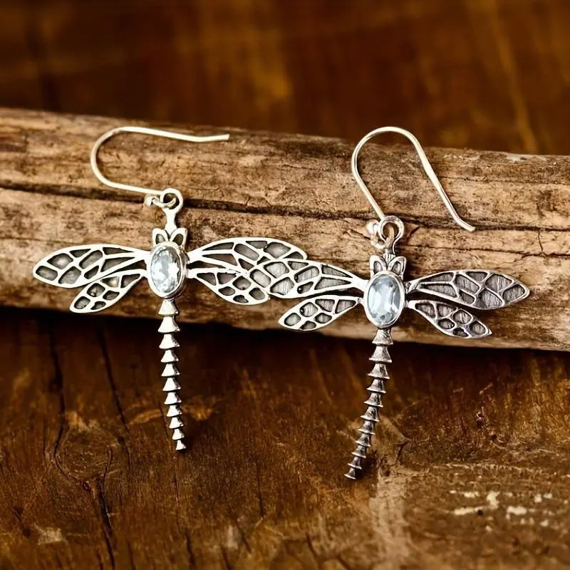 Vintage Dragonfly Diamond Earrings