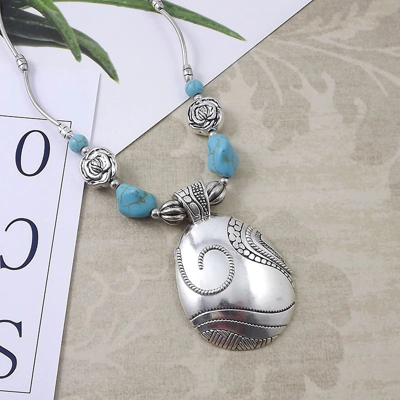 Rose Totem Turquoise Necklace