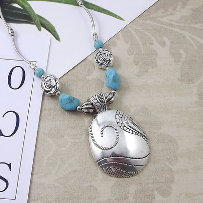 Rose Totem Turquoise Necklace