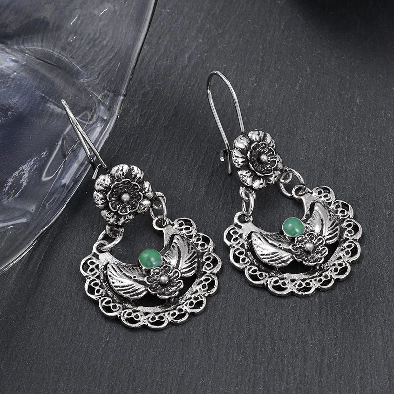 Vintage Openwork Flower Earrings