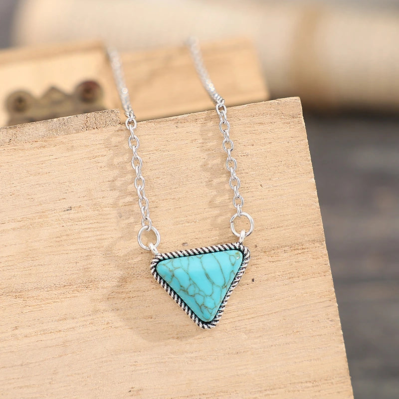 Simple Triangle Turquoise Pendant