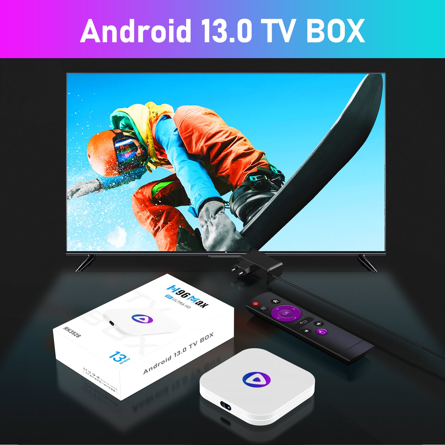 H96 MAX M1 Android 13 Smart TV Box 2+16G 8K Video Decording WiFi Media Player