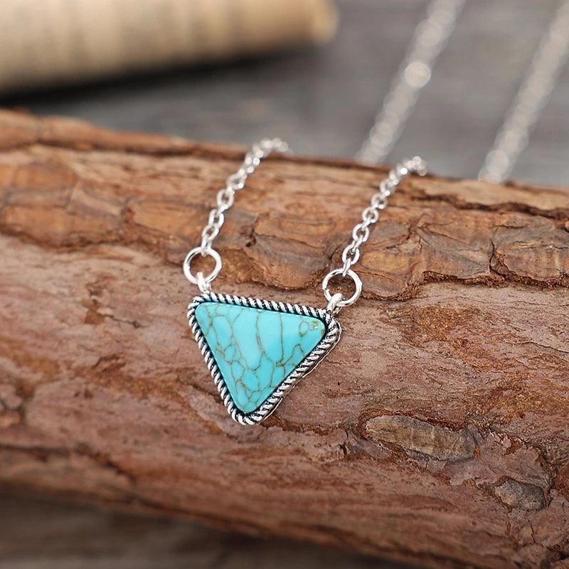 Simple Triangle Turquoise Pendant