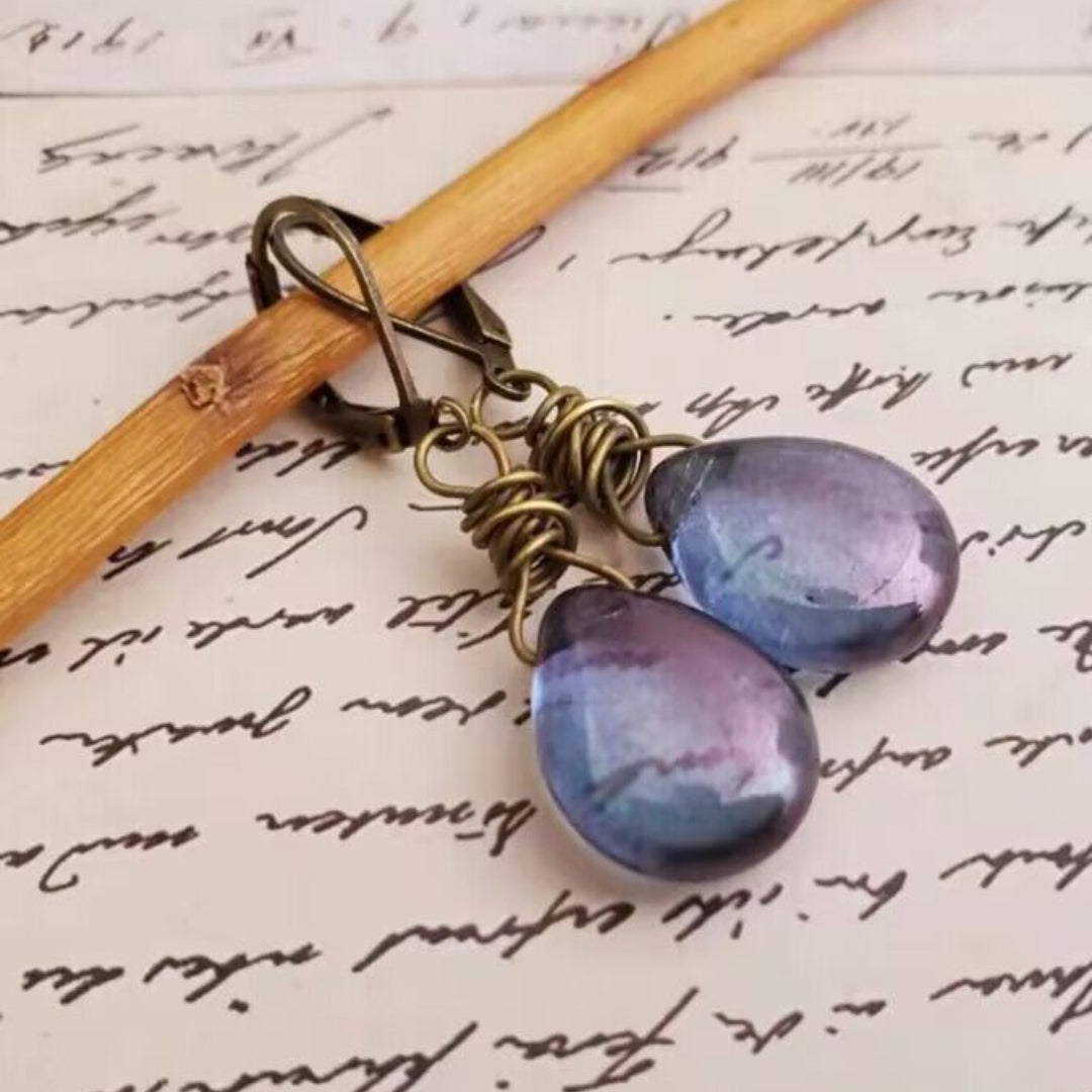 Vintage Purple Gemstone Bulb Earrings