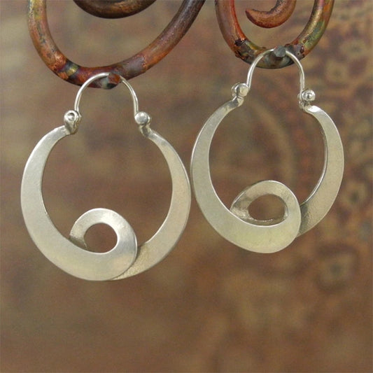 U Shaped Curl Hoop Earrings