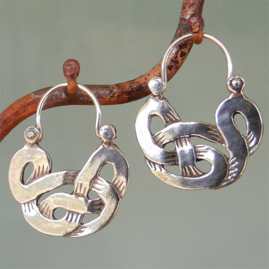 Tribal Winding Twisted Knot Hoop Earrings