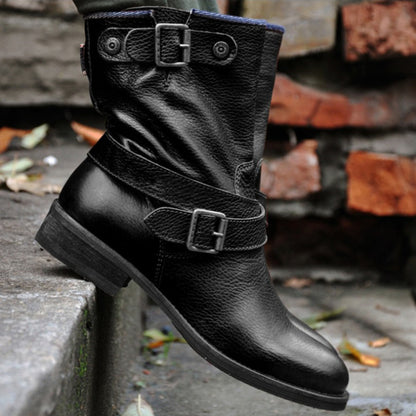 Retro Chunky Heel Pointed Toe Martin Boots