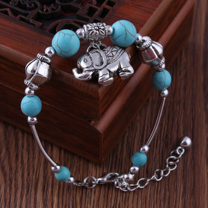 Silver Engraved Elephant Bracelet