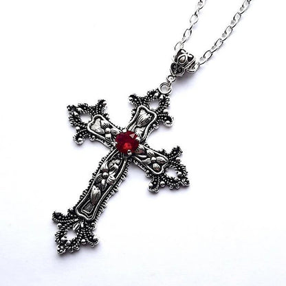 Floral Cross Diamond Necklace