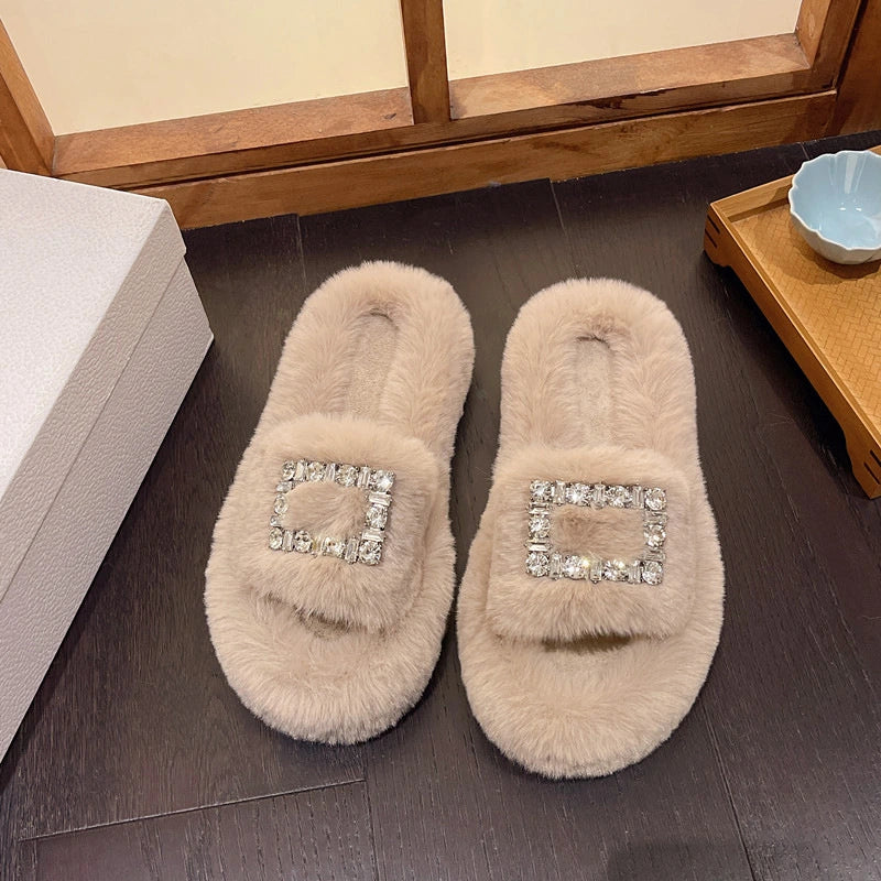 New Style Diamond Fur Slippers