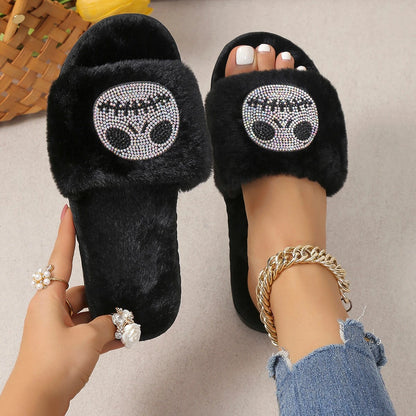 Halloween Flat Fur Slippers