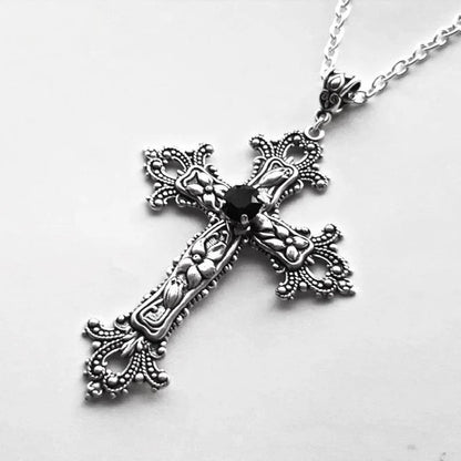 Floral Cross Diamond Necklace