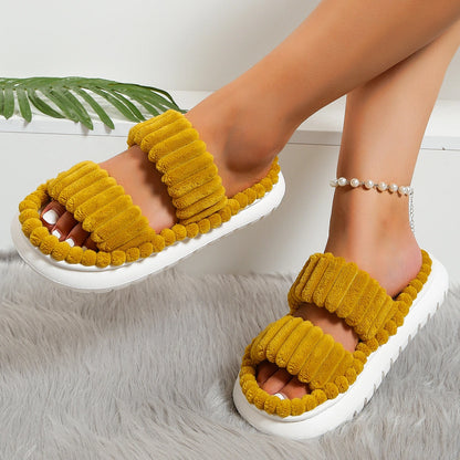 Women's Fur Ball Slippers