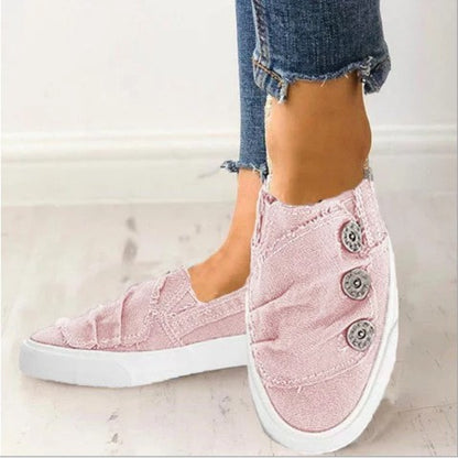 Women's Denim Button Loafers