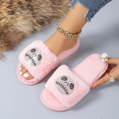 Halloween Flat Fur Slippers