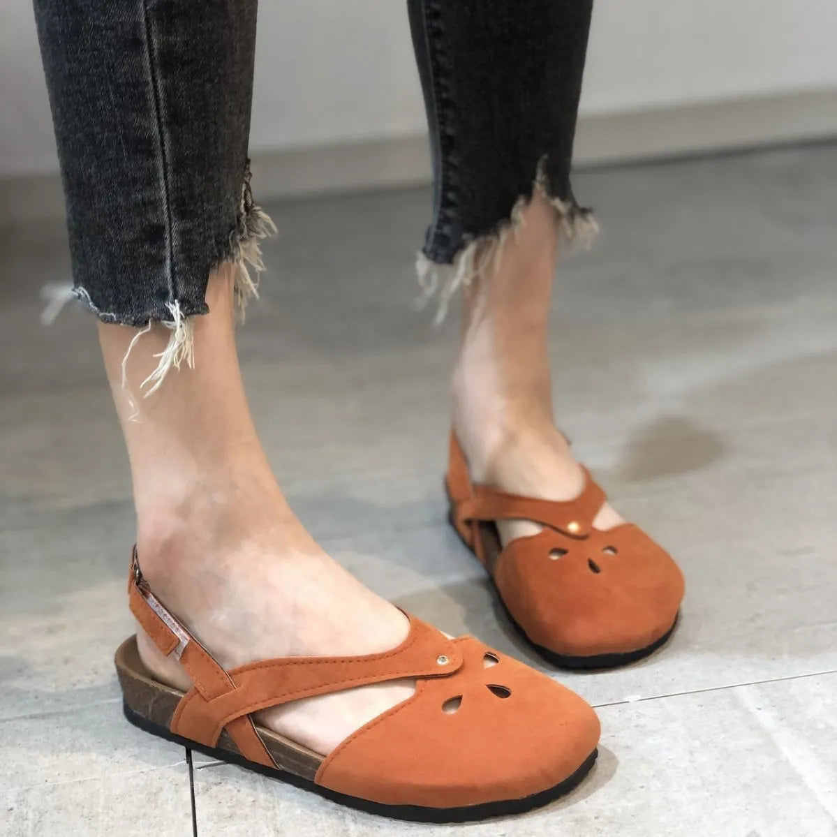 Cutout Flat Sandals