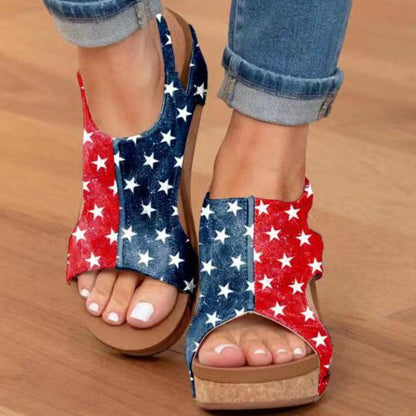 Wedge Fish Toe Platform Stud Sandals