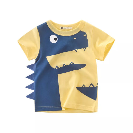 Camiseta de Manga Corta de Dinosaurios para Niños en verano