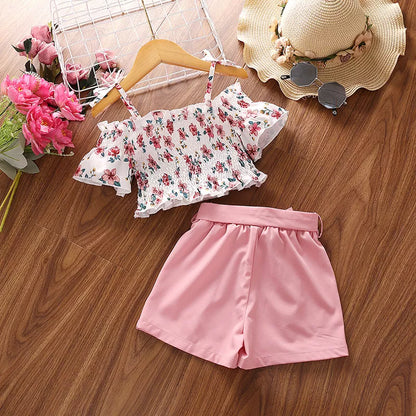 Conjunto de Top sin Mangas y Pantalones Cortos de Verano para Bebé Niña