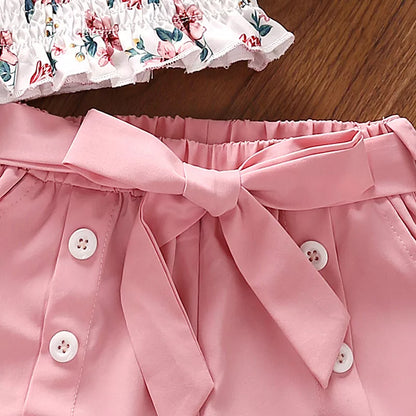 Conjunto de Top sin Mangas y Pantalones Cortos de Verano para Bebé Niña